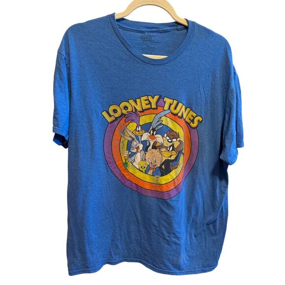 Looney Tunes Other - Looney Tunes Graphic T-Shirt Blue Short Sleeve Crew Neck Characters Adult XL